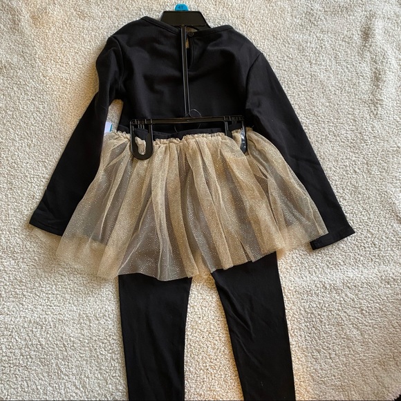 NWT BCBGirls 2 Piece Gold Tutu Set with Shirt and leggings - Picture 7 of 9